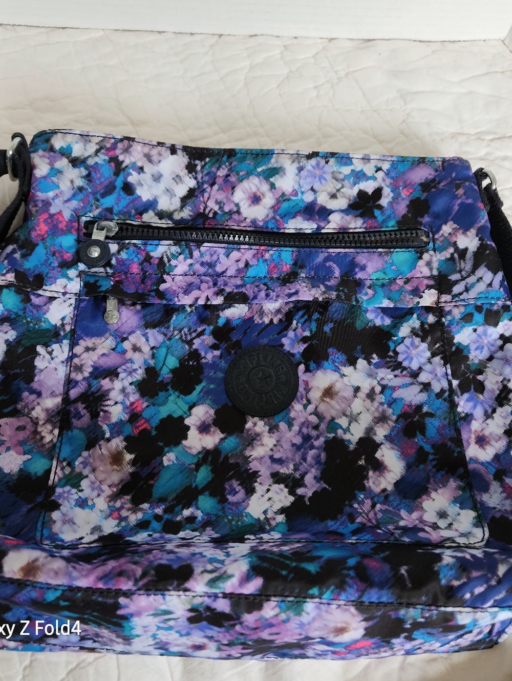 Kipling Floral Crossbody in Blue, Purple & Teal - Picture 3 of 12